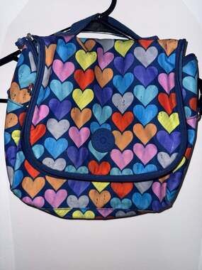 Kipling Kichirou Insulated Lunch Bag in Colorful Heart Print